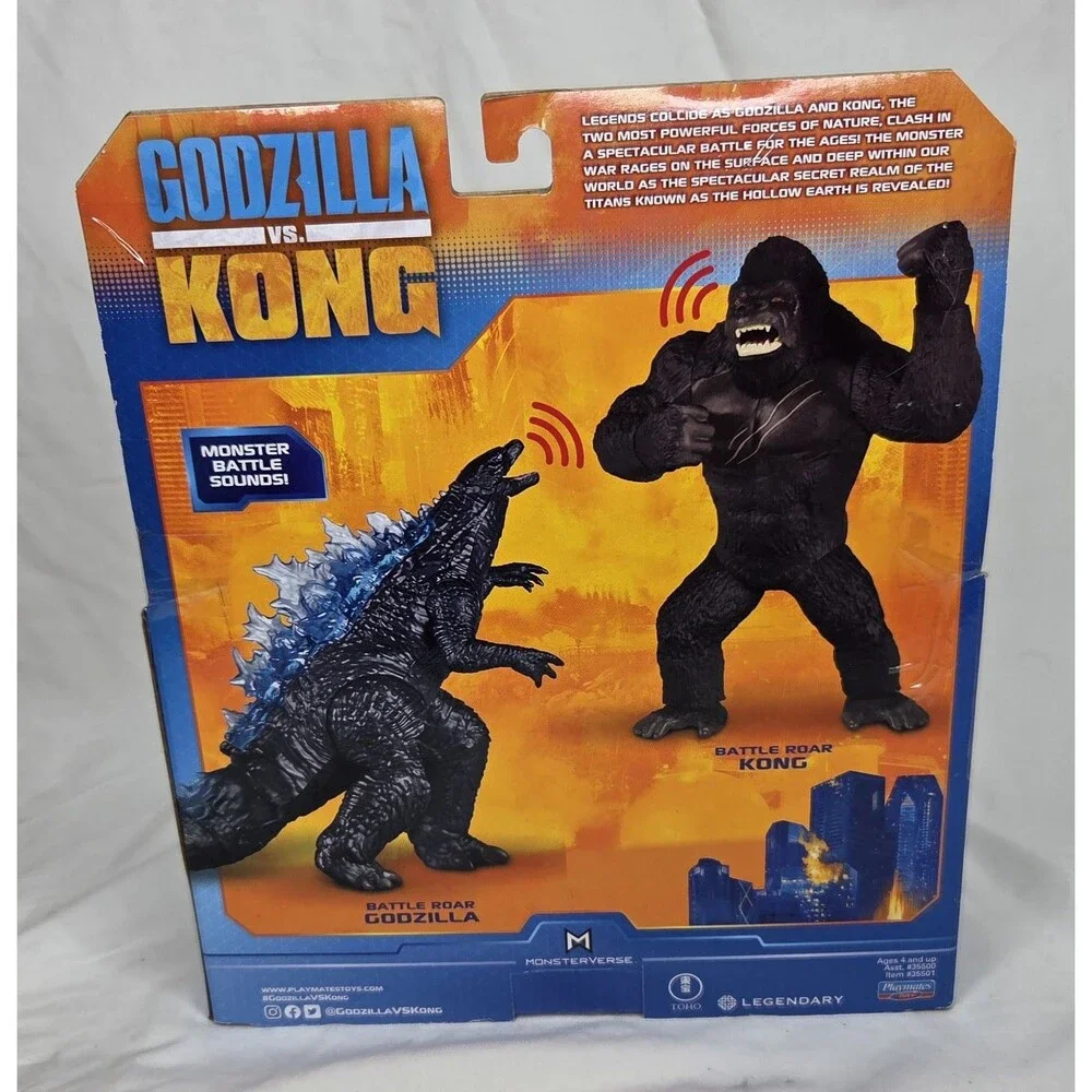 Playmates Toys Battle Roar Godzilla Action Figure Godzilla vs. Kong Sounds Works